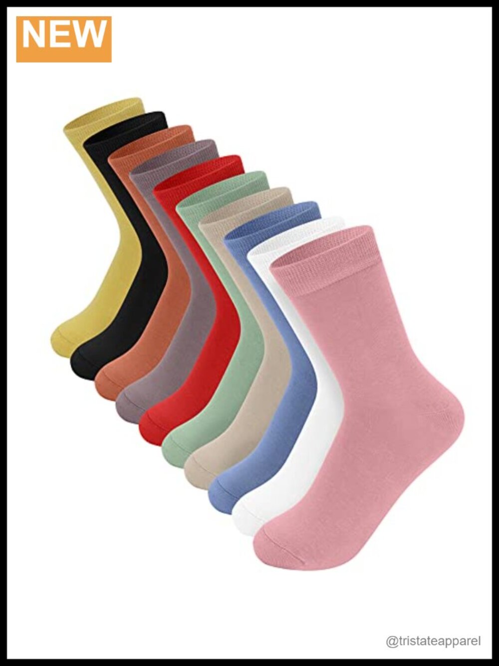 Cotton Blend Crew Socks Calf Length 10 Pairs Boot Socks